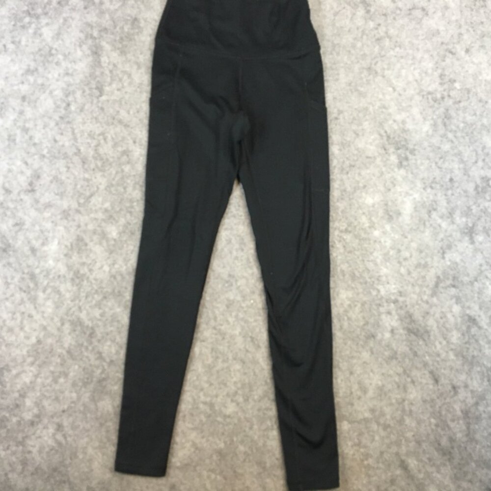 Aerie Leggings S High Rise Skinny Side Pocket Solid Black Yoga Athletic Workout